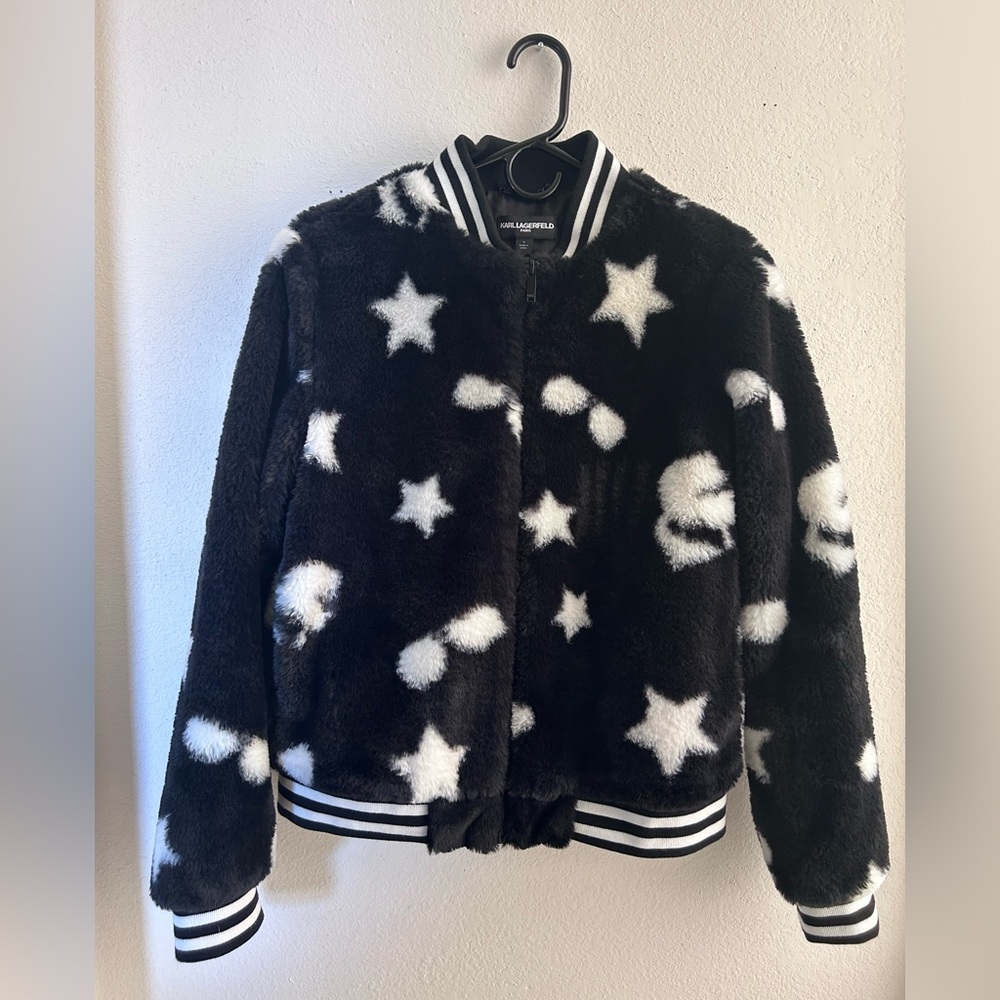 Karl Lagerfeld faux far jacket